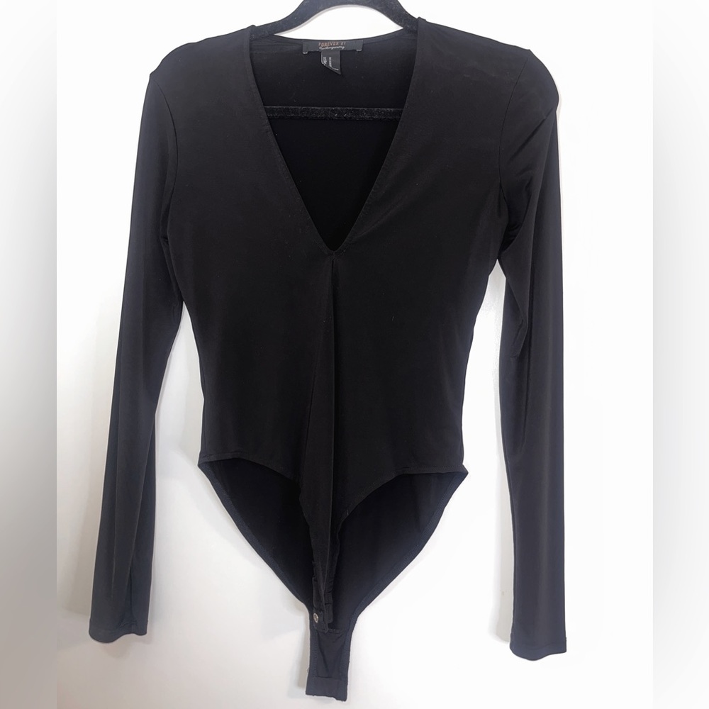 Deep V-Neck Long Sleeve Body Suit
